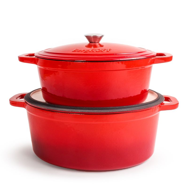 BergHOFF Neo 9Pc Cast Iron Cookware Set, Red, 3 of 16