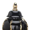 Gulches Decorative Vase - Elegant Black & Gold Ginger Jar with Removable Lid (12") - 4 of 4