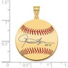 Black Bow Jewelry 14K Gold Plated Rollie Fingers Signature MD Enamel Baseball Pendant - 4 of 4