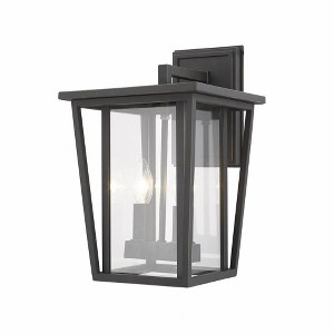 Seoul Outdoor Wall Lantern - 2 Bulb, Dimmable, Wet Rated, Aluminum, 9.25" x 14.75" - 1 of 4