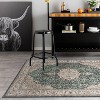 World Rug Gallery Traditional Oriental Medallion Washable Non Slip Area Rug - 2 of 4