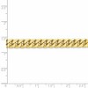 Black Bow Jewelry 7.3mm 10k Yellow Gold Hollow Miami Cuban (Curb) Chain Bracelet - 4 of 4