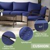EAGLE PEAK Coastal Vista Outdoor Patio Furniture Set, Half-Moon Curved Wicker Patio Conversation Set with Coffee Table - 3 of 4