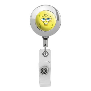 Spongebob Confident Face Metal Chrome Badge ID Card Holder Clip - 1 of 3