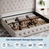 Allewie Lift Up Storage Bed, Button Tufted Headboard with Wingback, No Box Spring Needed, Hydraulic Storage, Button Tufted - 3 of 4