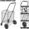 Shopping Cart for Groceries, Foldable Utility Cart with Rolling Swivel Wheels,with Wide Cushion Handle Bar,20.4*17.3*36.2inch,70lbs Load Capacity - 4 of 4