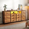 12-Drawer Dresser with Charging Station & LED Lights, Fabric Chest of Drawers with Sturdy Metal Frame, Wood Top TV Stand, Storage Organizer - 3 of 4
