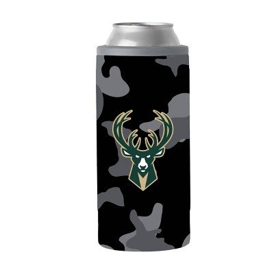 NBA Milwaukee Bucks 12oz Camo Slim Can Coolie - Black