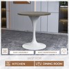 LeisureMod Verve 27" Round Dining Table - MDF Wood Top with Modern White Pedestal Base Accent Side Table for Kitchen and Home - 3 of 4