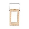 HomeRoots 13" Natural Distressed Geometric Solid Wood Tabletop Lantern Candle Holder - 4 of 4