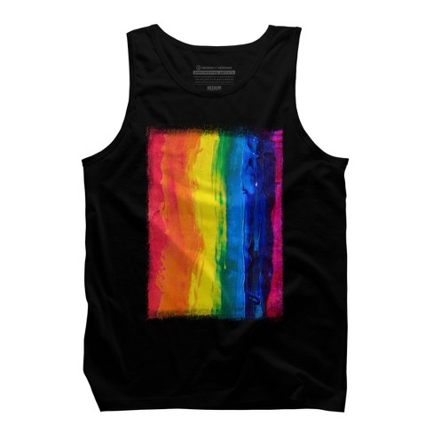 Adult Design By Humans Vertical Artistic Pride Flag By stevej Tank Top - image 1 of 2