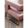 Velvet-Like Contemporary Accent Armchair with Cut-Out Armrests and Gold Metal Frame - 2 of 4
