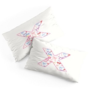 Deny Designs King April Lane Art Fancy Bow Monogram X Microfiber Printed Pillow Sham - 1 of 3