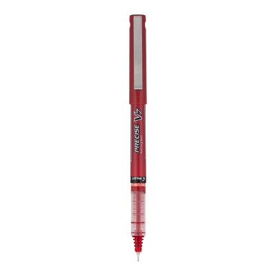 Pilot Precise V7 Roller Ball Stick Pen, Needle Point, 0.7mm Fine - Red Ink (12 Per Set)
