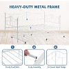 Twin Daybed with Trundle, Heavy-Duty Metal Frame, 6-Wheel Pull-Out, Sweetheart Design, Metal Slats, Guest Sofa Bed for Bedroom/Living Room, White - 4 of 4
