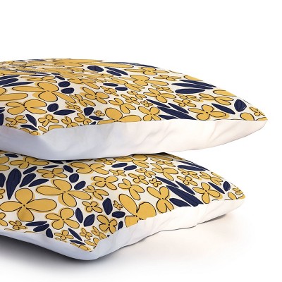 Deny Designs Full/Queen Alisa Galitsyna Four Leaf Flower Pattern Comforter and Pillow Sham Set Yellow: Modern Floral Bedding, Lightweight Polyester — фото 6