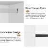 TIRAMISUBEST 74" White 4-Door Wardrobe with Mirror - Freestanding Armoire Closet with 2 Hanging Rods for Bedroom Storage (74.8"H) - 4 of 4