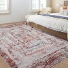 Acekool 5x7 Washable Rug - Low Pile Non-Slip Indoor Carpet, Soft Vintage Design for Living Room, Dining Area, Entryway, Grey & Cream - 2 of 4