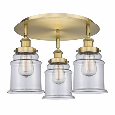 Canton - 3 Light Flush Mount In Industrial Style-10.75 Inches Tall and 17.75 Inches Wide