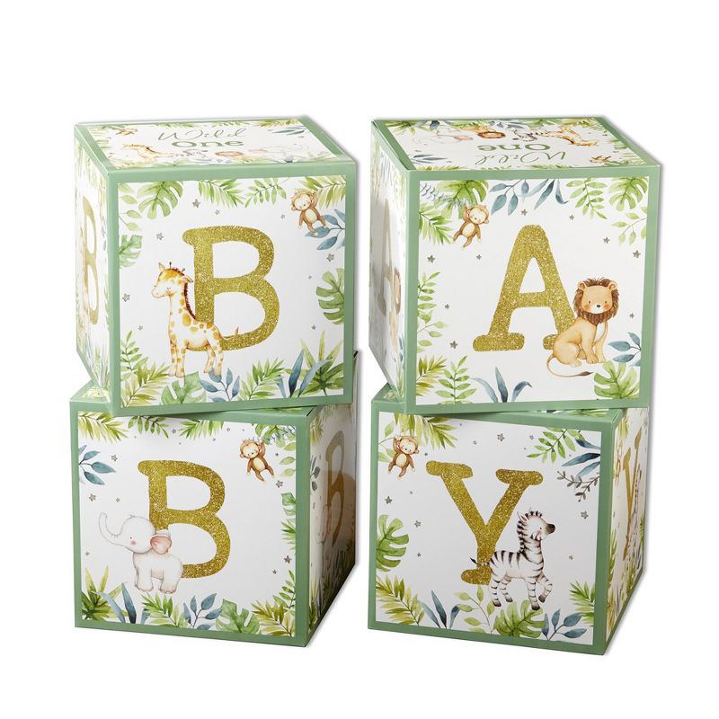 Kate Aspen Safari Baby Block Box (Set of 4) | 28609NA, 1 of 9