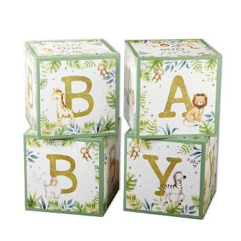 Kate Aspen Safari Baby Block Box (Set of 4) | 28609NA
