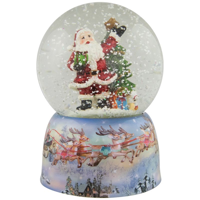 Northlight 6" Waving Santa Claus with Christmas Tree Musical Snow Globe, 6 of 11