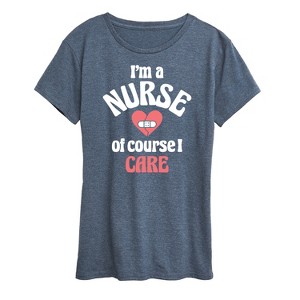 Women's - Instant Message - Nurse I Care Short Sleeve Graphic T-Shirt - 1 of 4