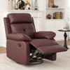 GlasFlength Accent Recliner Chairs, Wide Recliner, Adjustable Single Recliner Chair, for Living Room, Bedroom, Apartment, Brown, 32.2"*34.2"*39.3" - 3 of 4