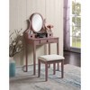 Gulches Elegant Rose Gold Vanity Tables Set with Mirror - 2 of 4