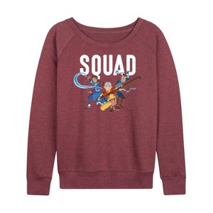 Women's - Avatar: The Last Airbender - Trio Squad Lightweight French Terry Wide Neck Long Sleeve Shirt - 1 of 4