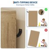 Multifunctional Wooden Dresser for Bedroom, 43.3'' H 2 Door Wardrobe Armoire Closet w/4 Drawers and Hanging Rod,Low Storage Cabinet for Hanging Cloth - 4 of 4