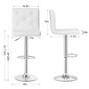 VECELO Set of 2/4 PU Leather Adjustable Bar Stools, Swivel Counter Chairs with Back - 3 of 4