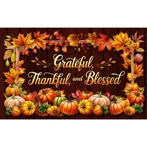 Briarwood Lane Fall Doormat 30x18 Indoor Outdoor Thankful Blessings For Fall Doormat - 1 of 4