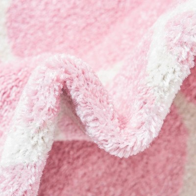 Easy-Care Pink Trellis Synthetic Area Rug 4' x 6'