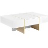 Mayeerty 47.2" x 31.4" Coffee Table with 2 Drawers, Multi-Storage Rectangle Center Table with Wood Grain Legs for Living Room, White - 2 of 4