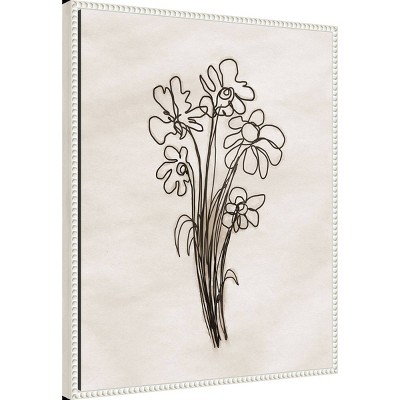 Dan Meneely Native Flowers Graphic Art on Canvas with White Beaded Frame