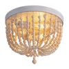 Ludomide Wood Beaded Chandelier, 3-Light Boho Flush Mount Ceiling Light, 12.6" Rustic Boho Light Fixture for Nursery Bedroom Kitchen - 4 of 4