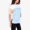 Anna-Kaci Women's Color Block Knit Top with Crew Neck and Short Sleeves, Casual Loose Fit Comfortable Blouse - 2 of 4