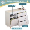 FUFU&GAGA White Baby changing table Storage cabinet Leather pulls Solid wood feet Large space Partitioned storage - 4 of 4