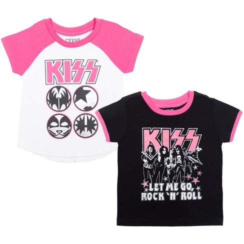 Kiss Band Toddler Girls 2 Pack Raglan T-shirt Pink/white/black : Target