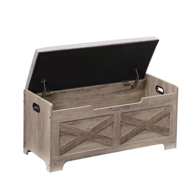 Storage Chest, Storage Bench with Safety Hinge, Wooden Entryway Bench, Shoe Bench, Large Storage Chest for Entryway, Bedroom, Living Room