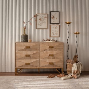 NicBex Modern Wooden 6/9 Drawer Dresser Cabinet with Protruding Geometric Design,Chest of Drawers for Bedroom,Living Room,Hallway - 1 of 4