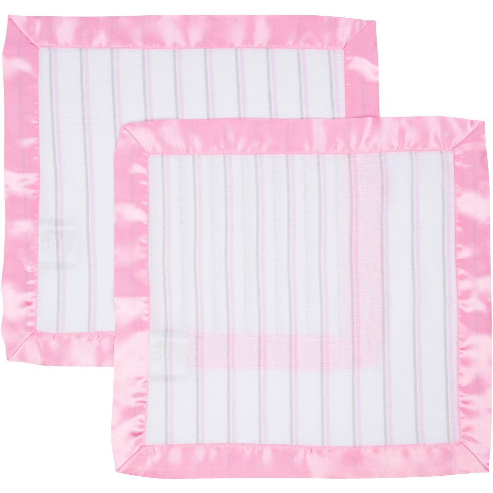 Photos - Duvet MiracleWare Muslin Security Blanket - Pink Stripes 2pk