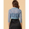 Allegra K Women's Elegant Ruffle Collar Sheer Floral Lace Crop Shrug - 4 of 4