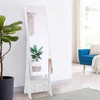 Tangkula Jewelry Cabinet Armoire Full Length LED Mirror w/ 6 Drawers & Makeup Shelf White - 3 of 4