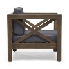 Modern Patio Arm Chair,High-quality Patio Chair With Cross-back Acacia Wood Frame,Patio Chairs With Traditional Slatted Seating-Maison Boucle - 4 of 4