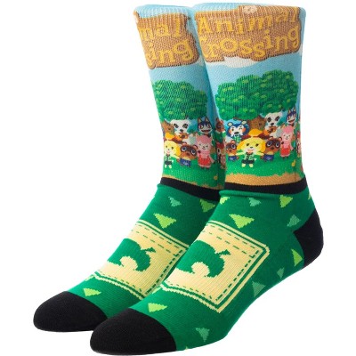 Nintendo Animal Crossing Socks Men's Allover Character Sublimated Crew Socks