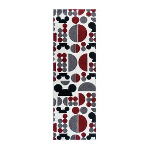 Disney Mickey Mouse Modern Geometric Spheres Gray Ivory Indoor Kids' Area Rug Runner - 1 of 4