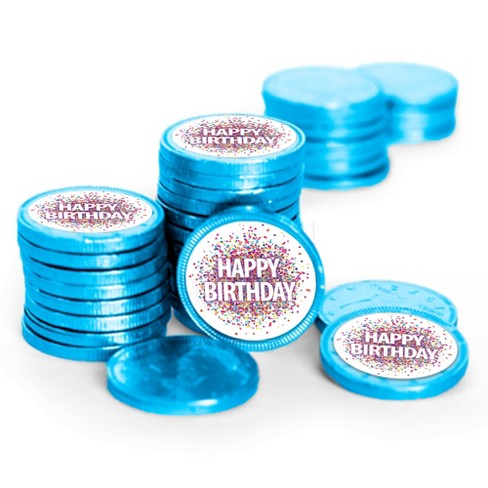 84 Pcs Birthday Candy Party Favors Chocolate Coins By Just Candy - All Colors - image 1 of 1