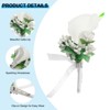 Unique Bargains Calla Lily Boutonnieres Silk Ribbon Artificial Flowers with Pins 2 Pcs - 3 of 4